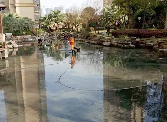 石首景观池淤泥清理